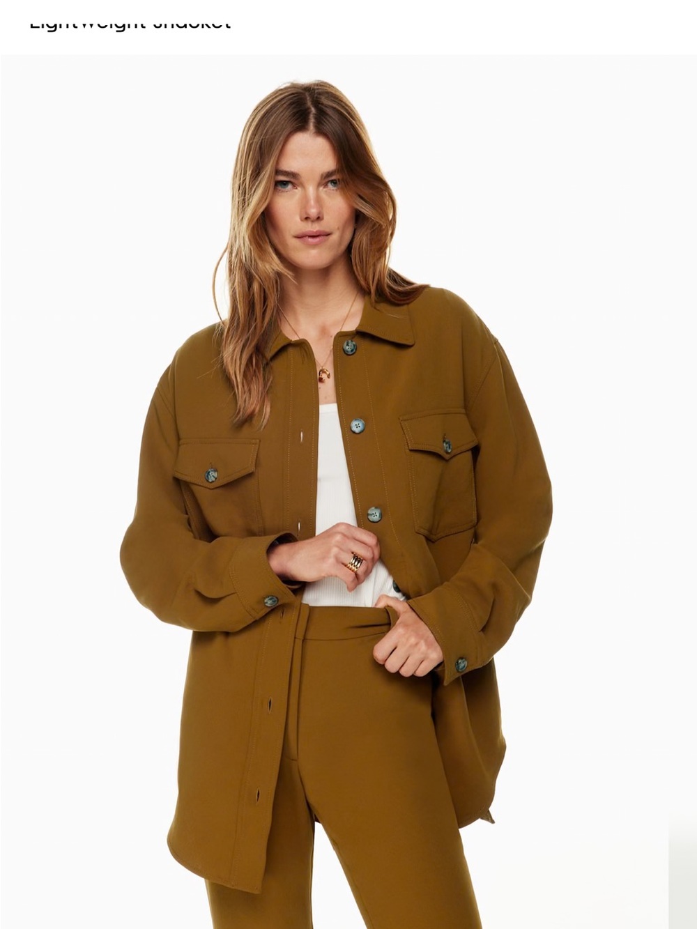 Aritzia Wilfred “The Ganna” shirt jacket, XXS Crepette Camel oversized Shacket - Picture 12 of 16